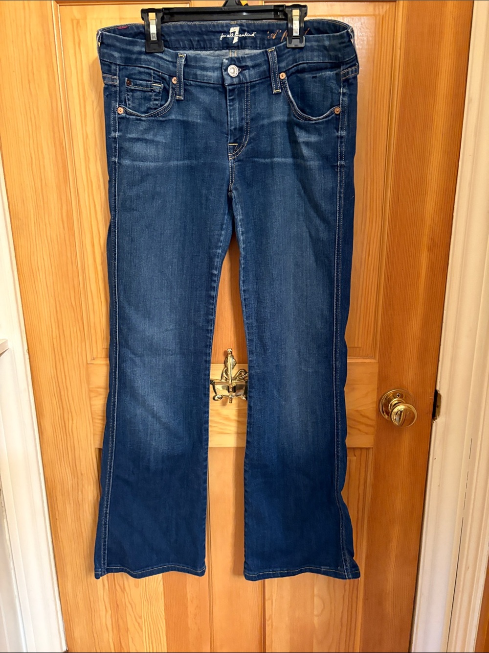 7 For All Mankind Dark Blue Wide Leg Jeans